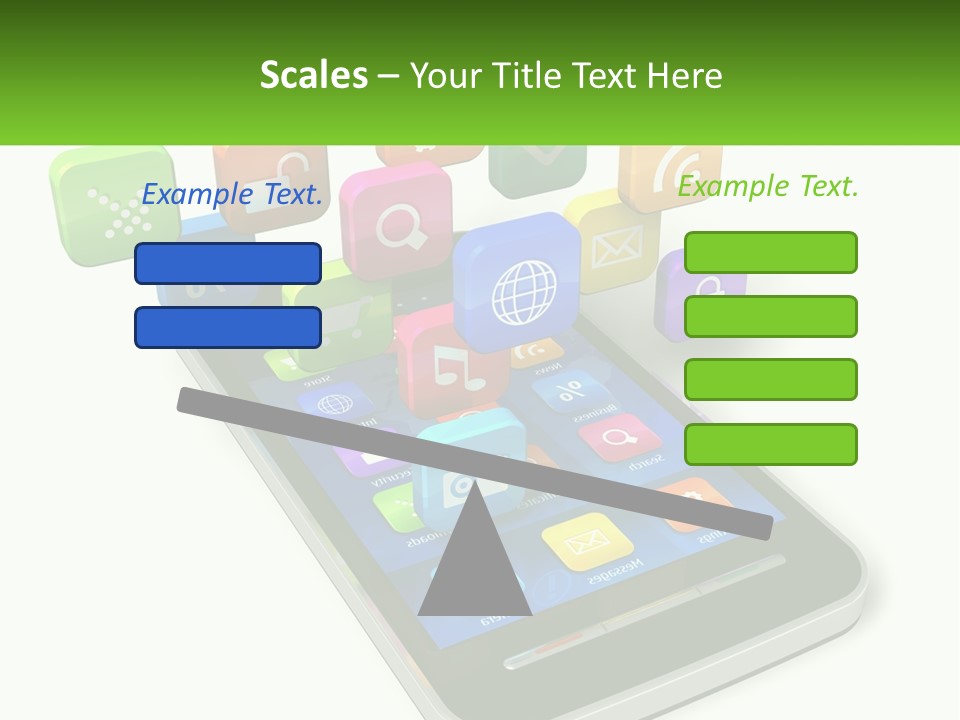 A Cell Phone With A Lot Of Colorful App Icons Coming Out Of It PowerPoint Template