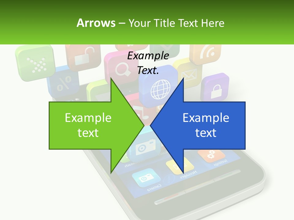 A Cell Phone With A Lot Of Colorful App Icons Coming Out Of It PowerPoint Template
