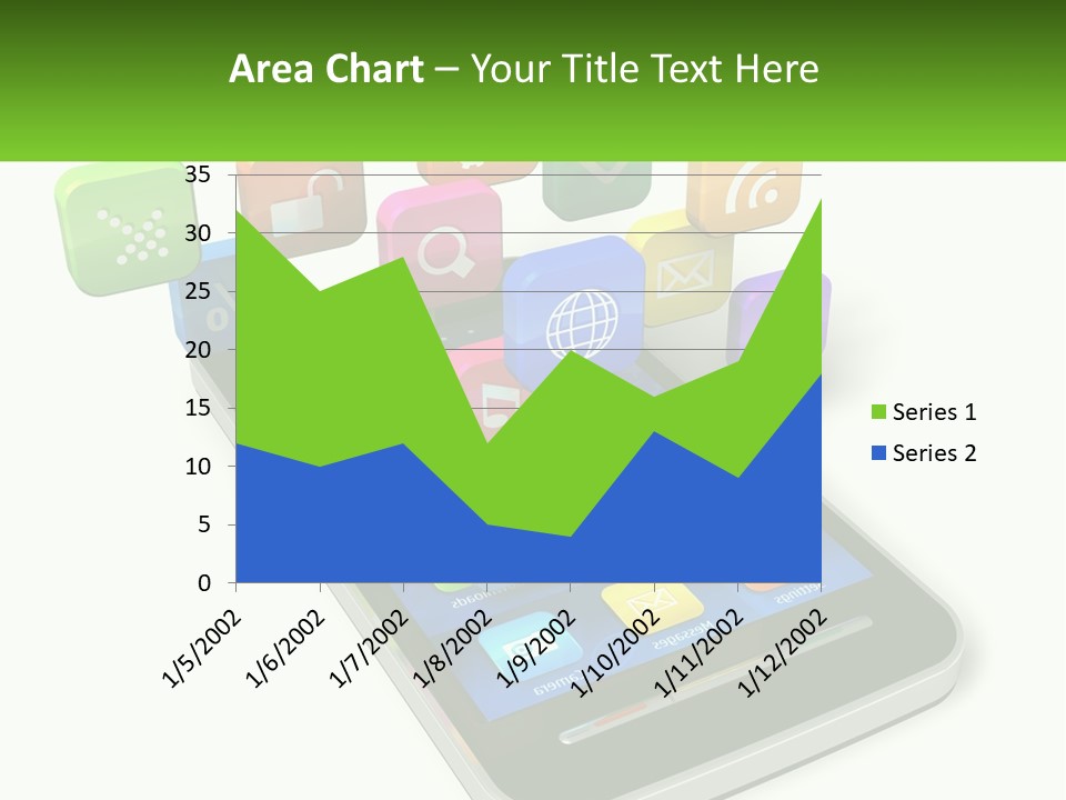 A Cell Phone With A Lot Of Colorful App Icons Coming Out Of It PowerPoint Template
