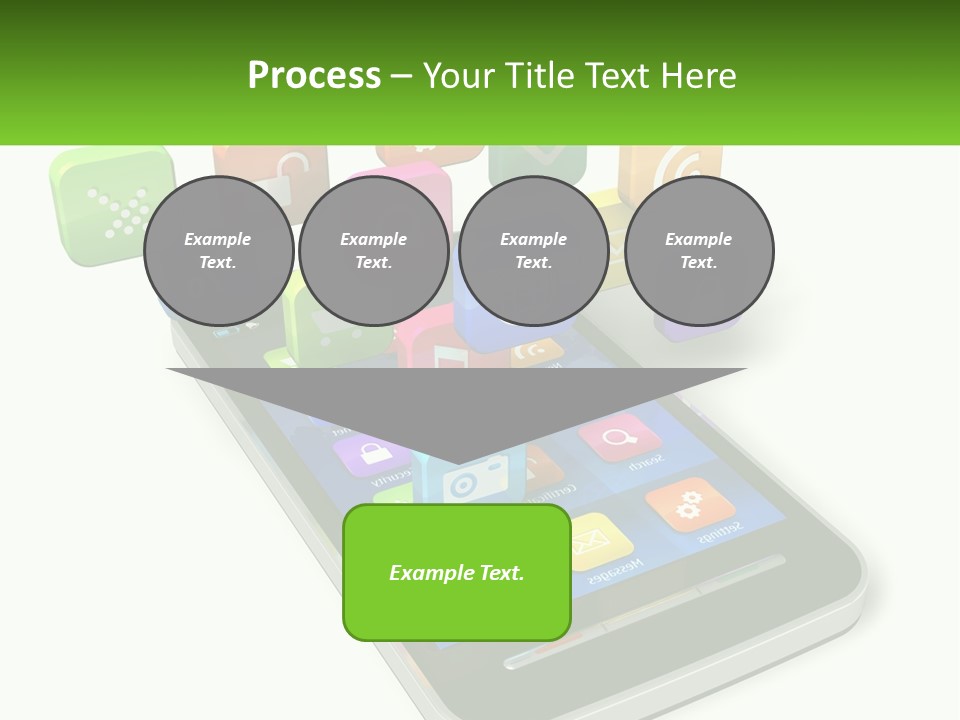 A Cell Phone With A Lot Of Colorful App Icons Coming Out Of It PowerPoint Template