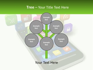 A Cell Phone With A Lot Of Colorful App Icons Coming Out Of It PowerPoint Template