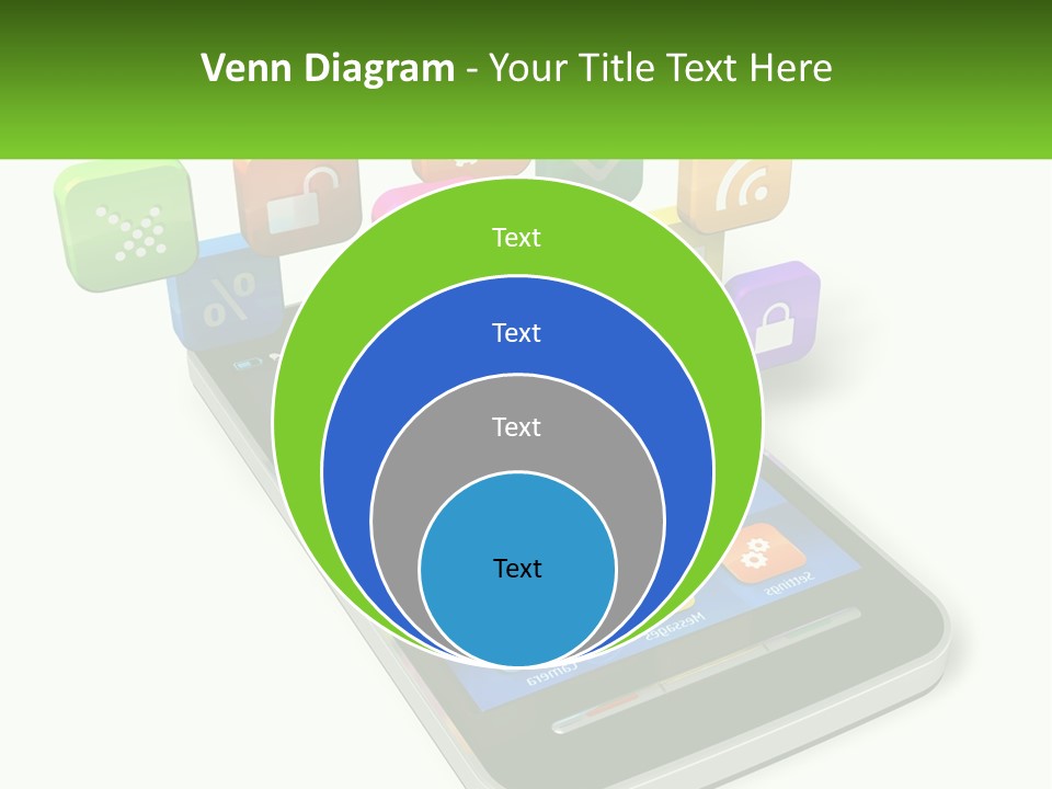 A Cell Phone With A Lot Of Colorful App Icons Coming Out Of It PowerPoint Template
