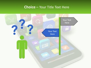 A Cell Phone With A Lot Of Colorful App Icons Coming Out Of It PowerPoint Template