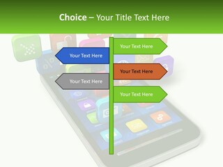 A Cell Phone With A Lot Of Colorful App Icons Coming Out Of It PowerPoint Template