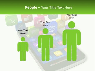 A Cell Phone With A Lot Of Colorful App Icons Coming Out Of It PowerPoint Template