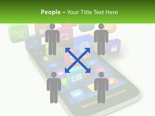 A Cell Phone With A Lot Of Colorful App Icons Coming Out Of It PowerPoint Template