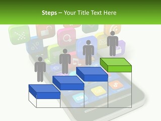 A Cell Phone With A Lot Of Colorful App Icons Coming Out Of It PowerPoint Template