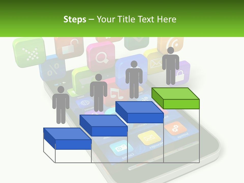 A Cell Phone With A Lot Of Colorful App Icons Coming Out Of It PowerPoint Template