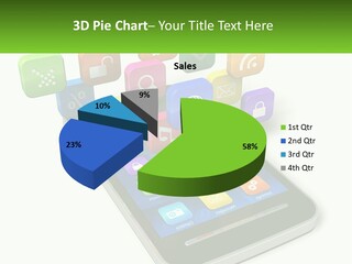 A Cell Phone With A Lot Of Colorful App Icons Coming Out Of It PowerPoint Template