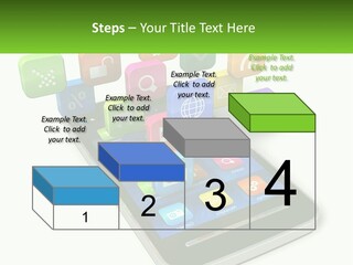 A Cell Phone With A Lot Of Colorful App Icons Coming Out Of It PowerPoint Template