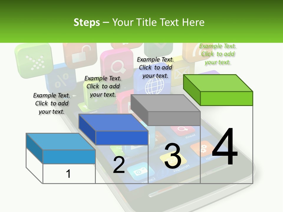 A Cell Phone With A Lot Of Colorful App Icons Coming Out Of It PowerPoint Template