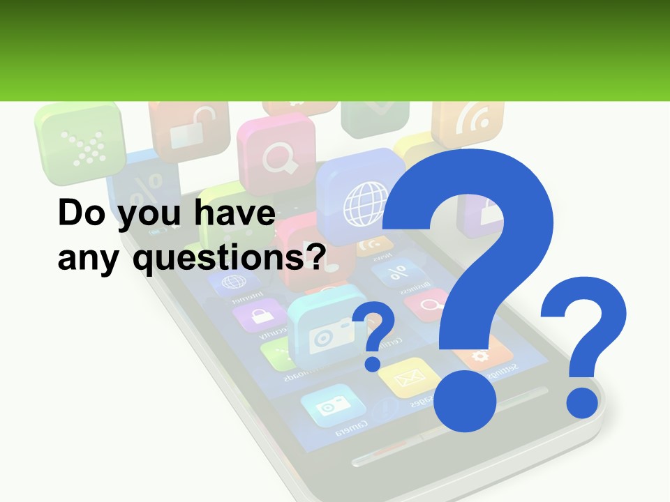 A Cell Phone With A Lot Of Colorful App Icons Coming Out Of It PowerPoint Template