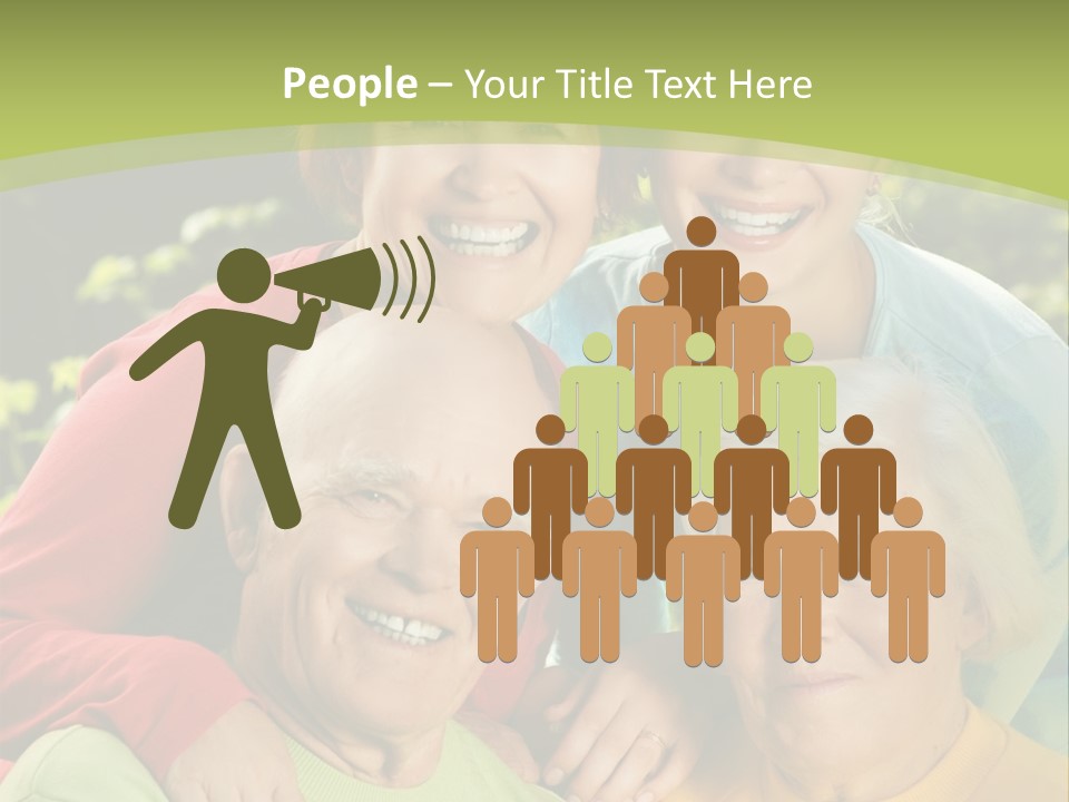 A Group Of People Are Smiling For The Camera PowerPoint Template