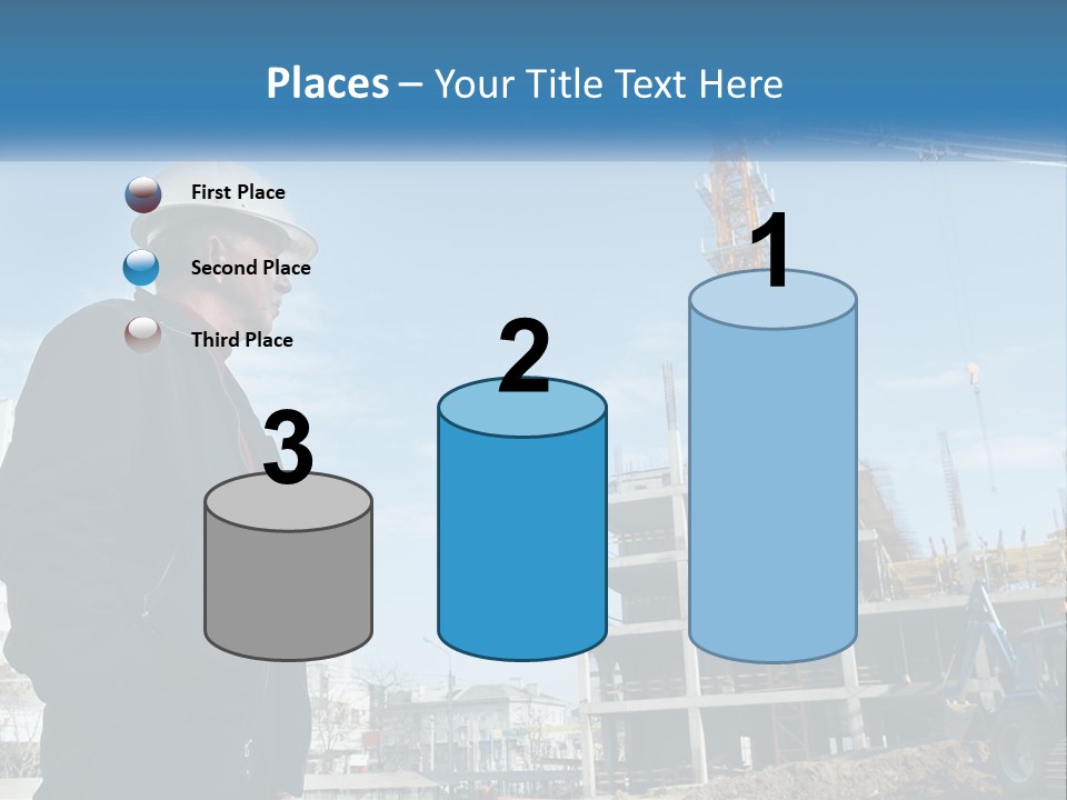 A Man Standing In Front Of A Construction Site PowerPoint Template