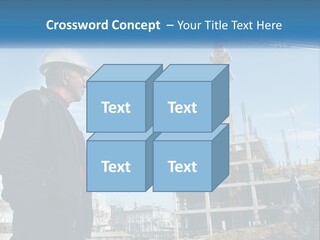 A Man Standing In Front Of A Construction Site PowerPoint Template