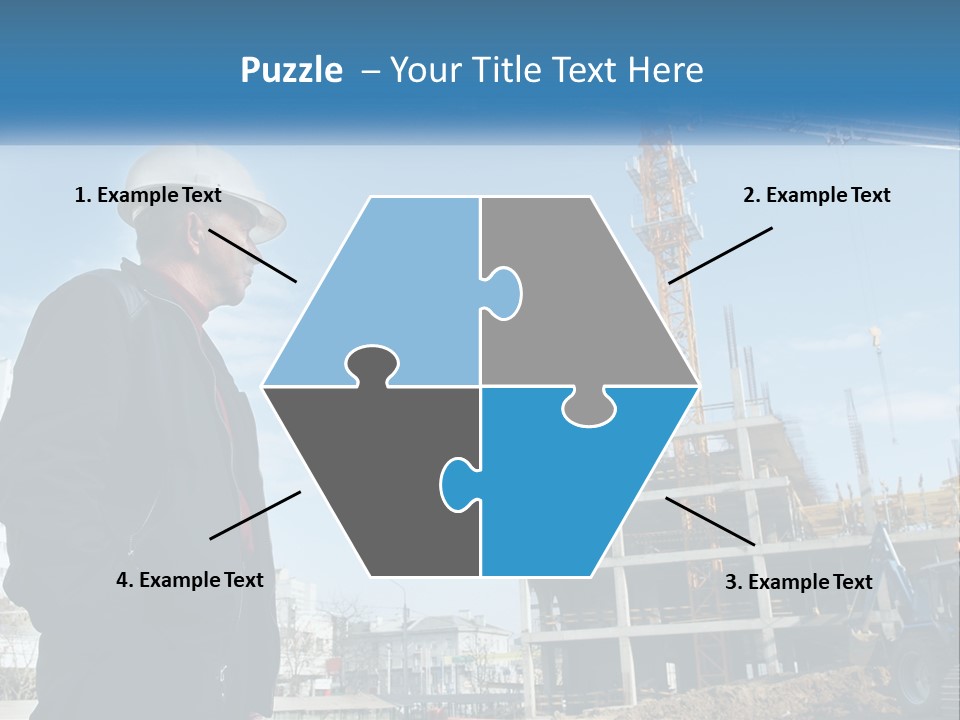 A Man Standing In Front Of A Construction Site PowerPoint Template