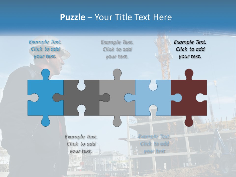 A Man Standing In Front Of A Construction Site PowerPoint Template