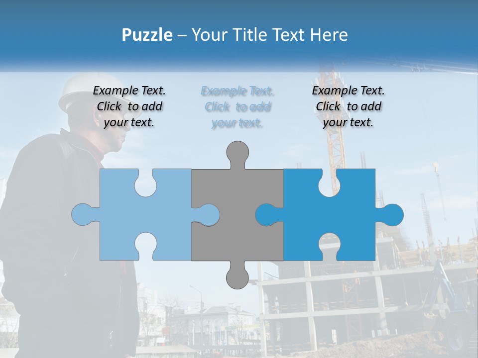 A Man Standing In Front Of A Construction Site PowerPoint Template