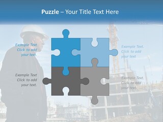 A Man Standing In Front Of A Construction Site PowerPoint Template