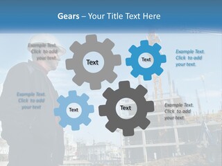 A Man Standing In Front Of A Construction Site PowerPoint Template