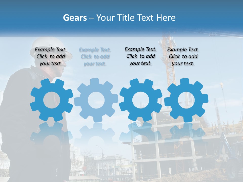 A Man Standing In Front Of A Construction Site PowerPoint Template