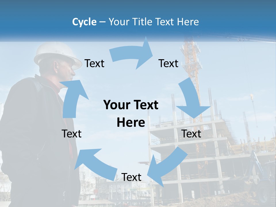 A Man Standing In Front Of A Construction Site PowerPoint Template
