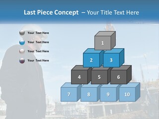 A Man Standing In Front Of A Construction Site PowerPoint Template