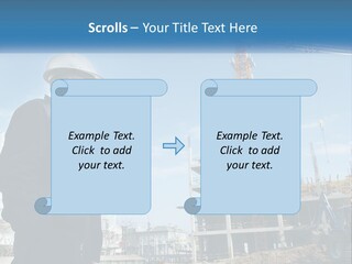 A Man Standing In Front Of A Construction Site PowerPoint Template