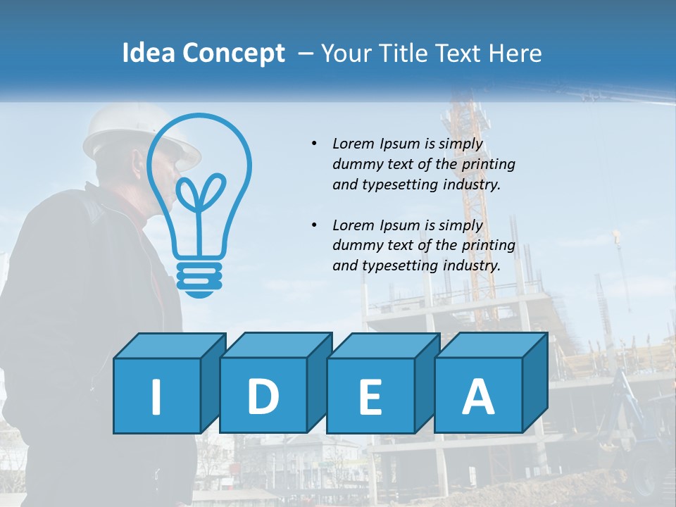 A Man Standing In Front Of A Construction Site PowerPoint Template