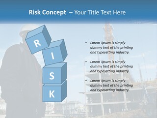 A Man Standing In Front Of A Construction Site PowerPoint Template