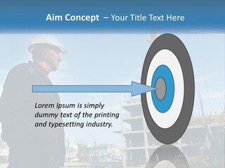 A Man Standing In Front Of A Construction Site PowerPoint Template
