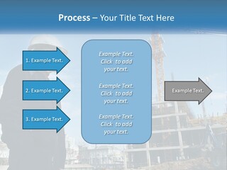 A Man Standing In Front Of A Construction Site PowerPoint Template