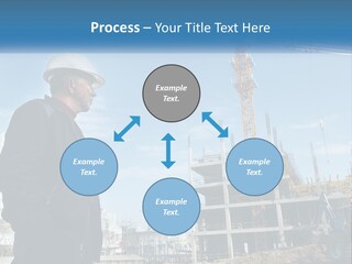 A Man Standing In Front Of A Construction Site PowerPoint Template