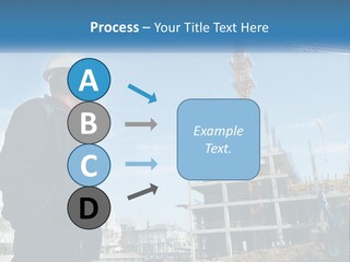 A Man Standing In Front Of A Construction Site PowerPoint Template