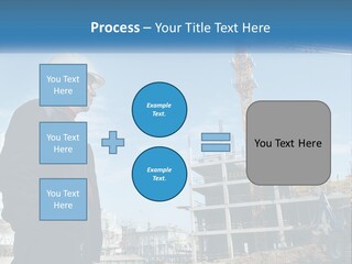 A Man Standing In Front Of A Construction Site PowerPoint Template