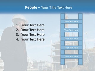 A Man Standing In Front Of A Construction Site PowerPoint Template