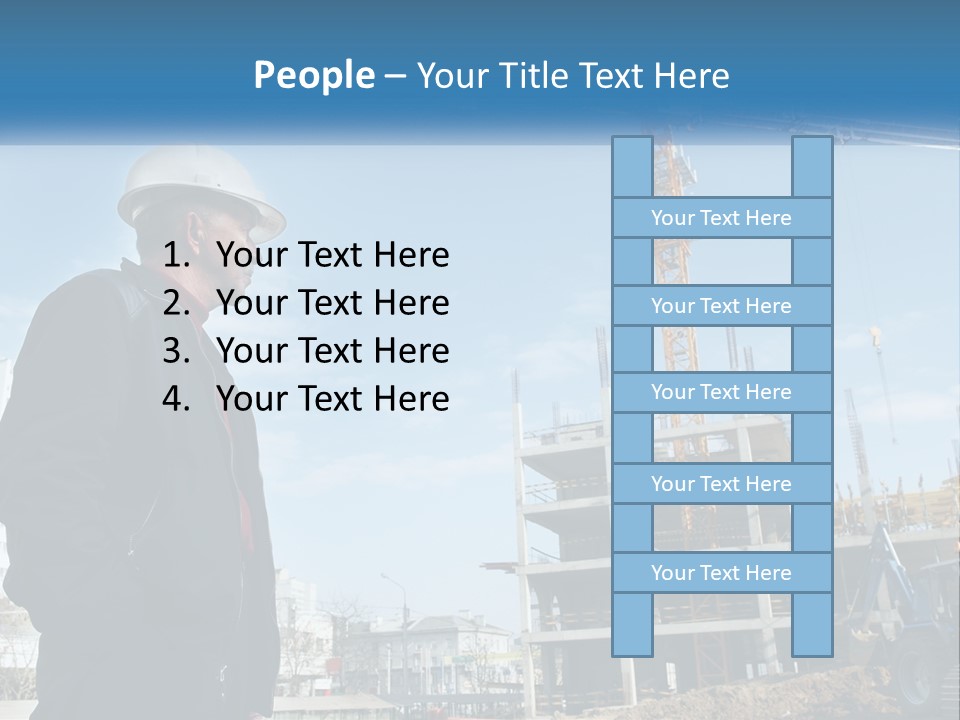 A Man Standing In Front Of A Construction Site PowerPoint Template
