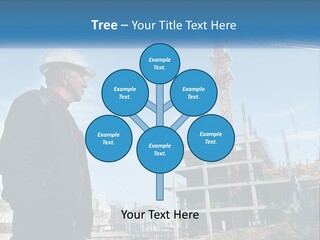 A Man Standing In Front Of A Construction Site PowerPoint Template