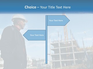 A Man Standing In Front Of A Construction Site PowerPoint Template