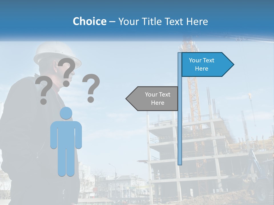 A Man Standing In Front Of A Construction Site PowerPoint Template