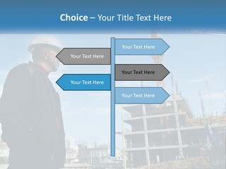 A Man Standing In Front Of A Construction Site PowerPoint Template