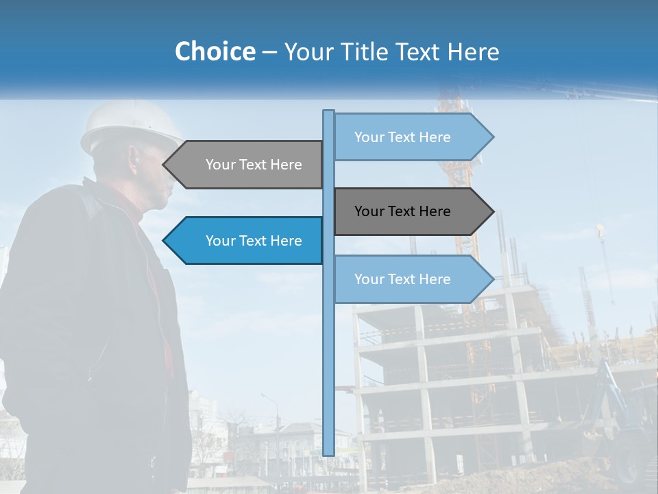 A Man Standing In Front Of A Construction Site PowerPoint Template