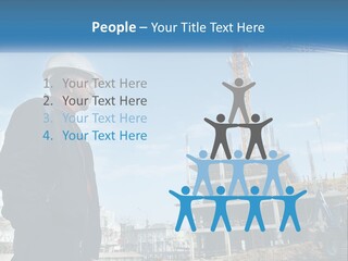 A Man Standing In Front Of A Construction Site PowerPoint Template