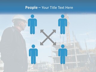 A Man Standing In Front Of A Construction Site PowerPoint Template