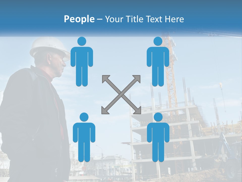 A Man Standing In Front Of A Construction Site PowerPoint Template