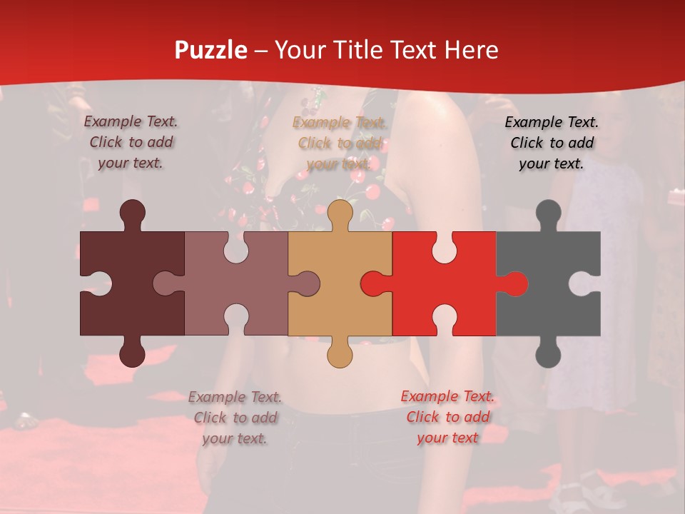 A Woman Standing On A Red Carpet In Front Of A Crowd PowerPoint Template