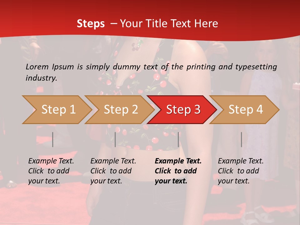 A Woman Standing On A Red Carpet In Front Of A Crowd PowerPoint Template