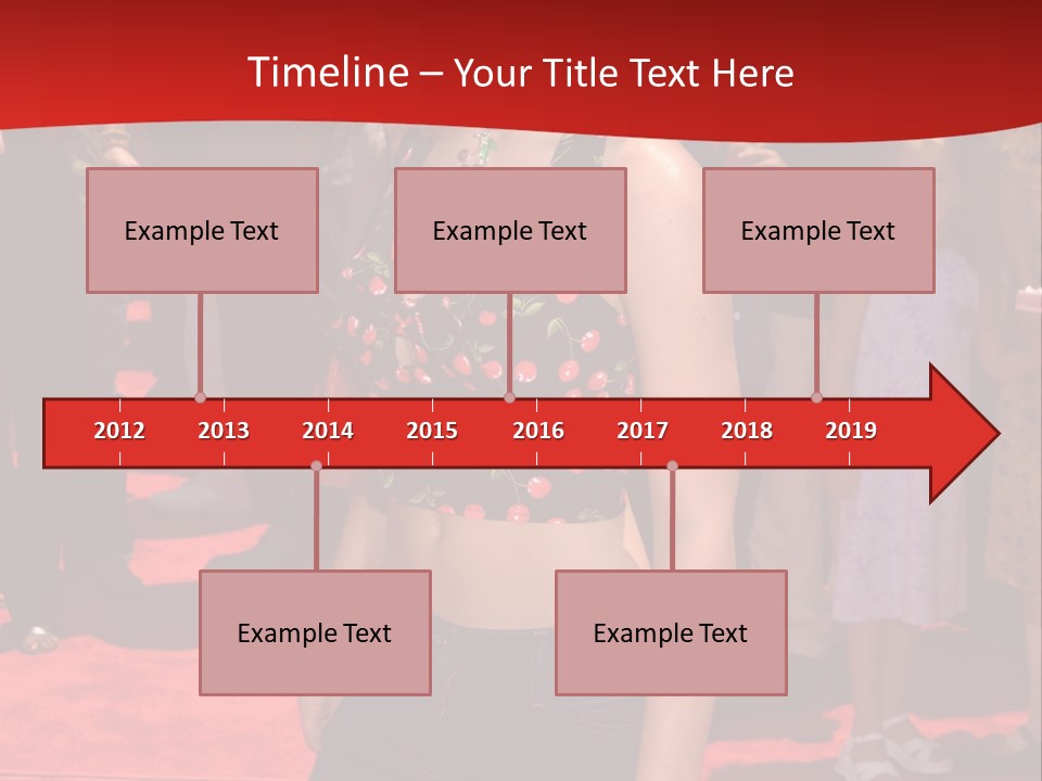 A Woman Standing On A Red Carpet In Front Of A Crowd PowerPoint Template