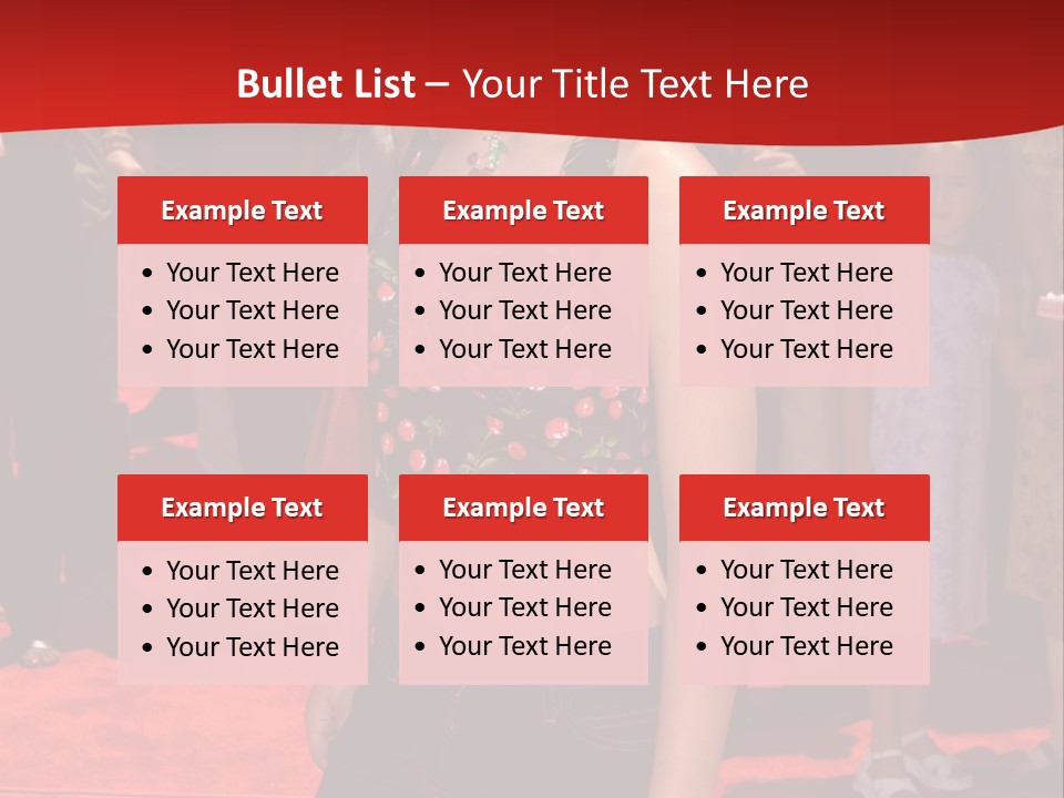 A Woman Standing On A Red Carpet In Front Of A Crowd PowerPoint Template