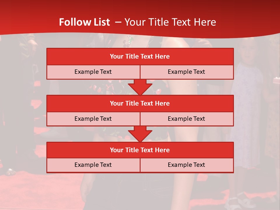 A Woman Standing On A Red Carpet In Front Of A Crowd PowerPoint Template